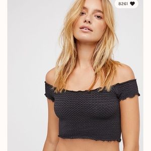 Free People Smocked Crop Top